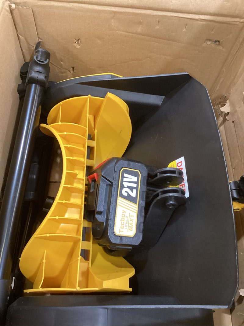 Condition photo showing Good Condition for 14" Cordless Snow Shovel Electric Snow Blower with 4.0Ah 21V Battery Brushless Motor for Makita 18V Battery Plow Snow Thrower Powered Portable Winter Removal Driveway/Steps/Patio/Sidewalk (Yellow)