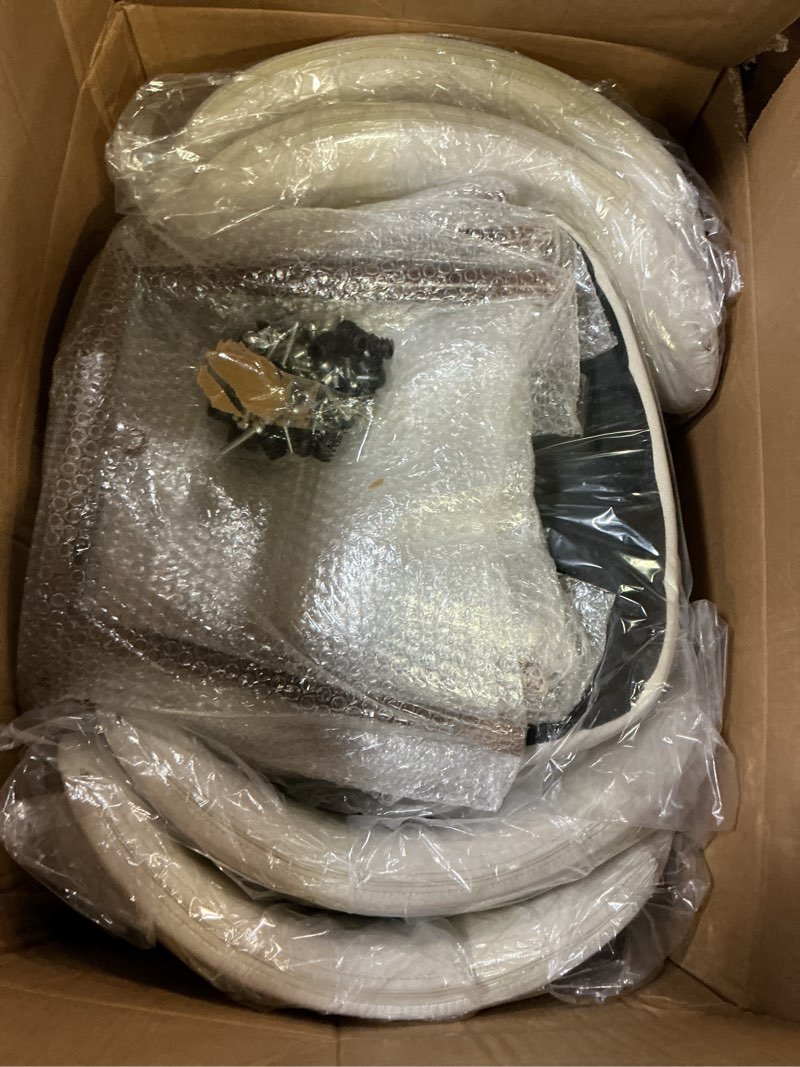 Condition photo showing Good Condition for JCAJCA Kitchen Dining Chairs Set of 4 Modern Soft Linen Farmhouse Dining Room Chair with Metal Legs, Beige/Walnut 4 18 Inch Beige/Walnut Linen