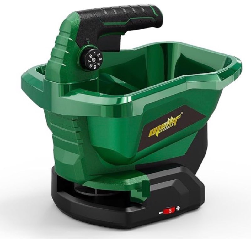 danero handheld power spreader compatible with dewalt 20v battery(tool only), cordless seed spreader available year-round, electric lawn spreaders for grass seed, fertilizer, salt, ice melt, feed green