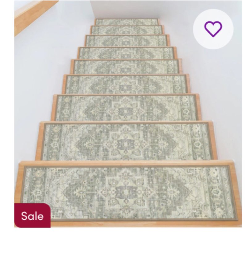 ( similar) Boho Carpet Non-slip Stair Tread Color: Blue;Gray( pack of 15) 