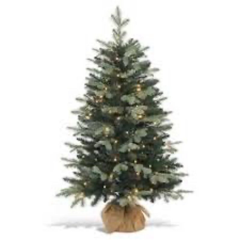 HiBean 4FT Pre-lit Artificial Mini Christmas Tree, Small Xmas Trees with 100 Lights, 8 Mode Timer an