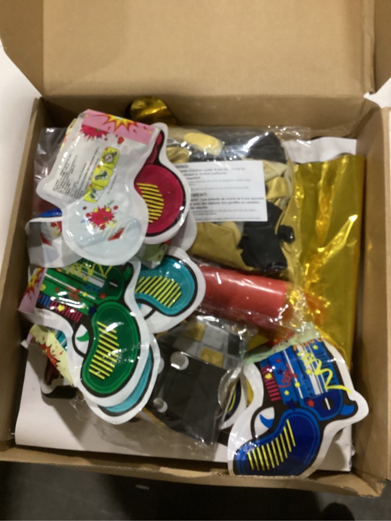 Condition photo showing Good Condition for Party Spot! New Year Eve Decorations-Black and Gold Foil Square Balloon Backdrop Wall,2026 Balloon Boxes With Stickers, "2026 HAPPY NEW YEAR" Foil Balloons,Handheld Confetti Poppers 171 pcs