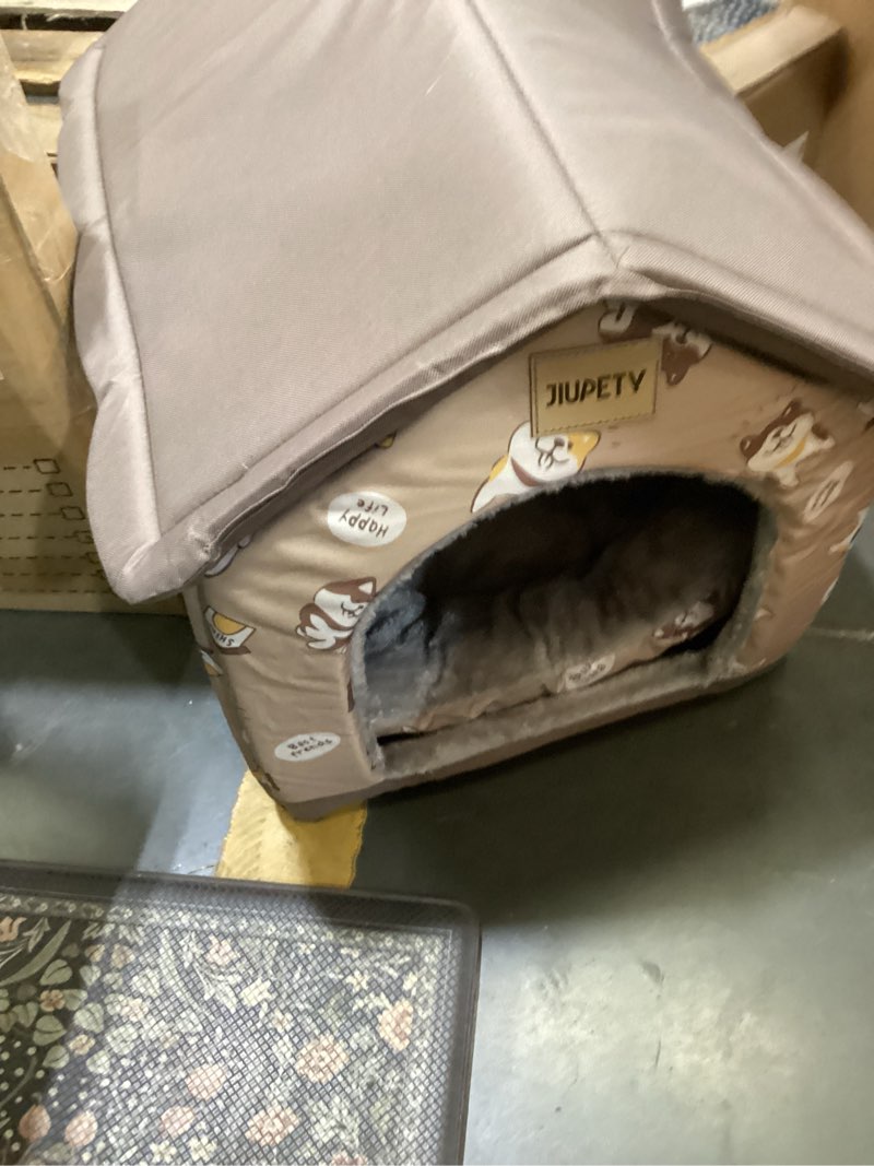 Condition photo showing Good Condition for dog house indoor, 2xl size indoor dog house for large dog, warm cave sleeping nest bed for cats and dogs, brown | warm cave sleeping nest bed for cats and dogs, brown