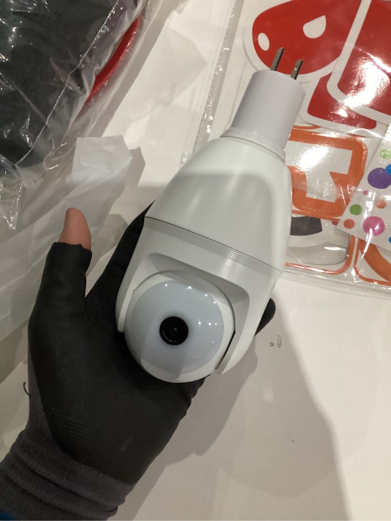 Condition photo showing As Is for Light Bulb Camera, 2K Wireless Outdoor Camera, 5G/2.4G Light Bulb Security Camera with AI Human Detection, Color Night Vision, Motion Alerts, 2-Way Audio, Compatible with Alexa