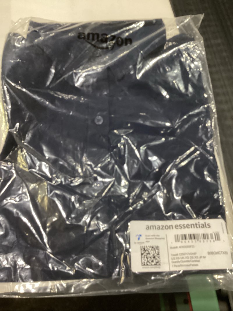 Condition photo showing New/Like New for Amazon Essentials Women's Long Sleeve Button Down Stretch Oxford Shirt (Available in Plus Size) X-Small Navy