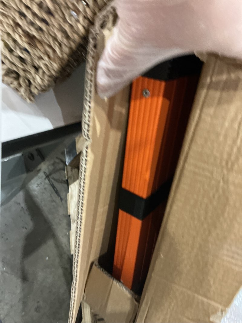 Condition photo showing Good Condition for sinmeirun telescoping ladder, 16.5 ft, 11.8" rung spacing, aluminum extension ladder, 330 lbs capacity, collapsible multi-purpose ladder for home, roof and rv; orange orange 16.5 ft pro