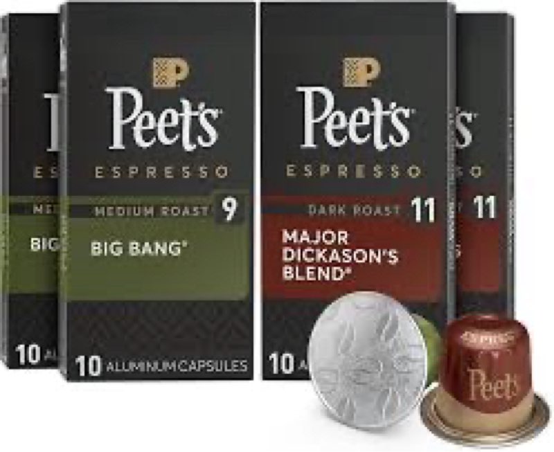 Peet's Coffee, Dark and Medium Roast Signature Blend Espresso Capsules, Compatible with Nespresso Or
