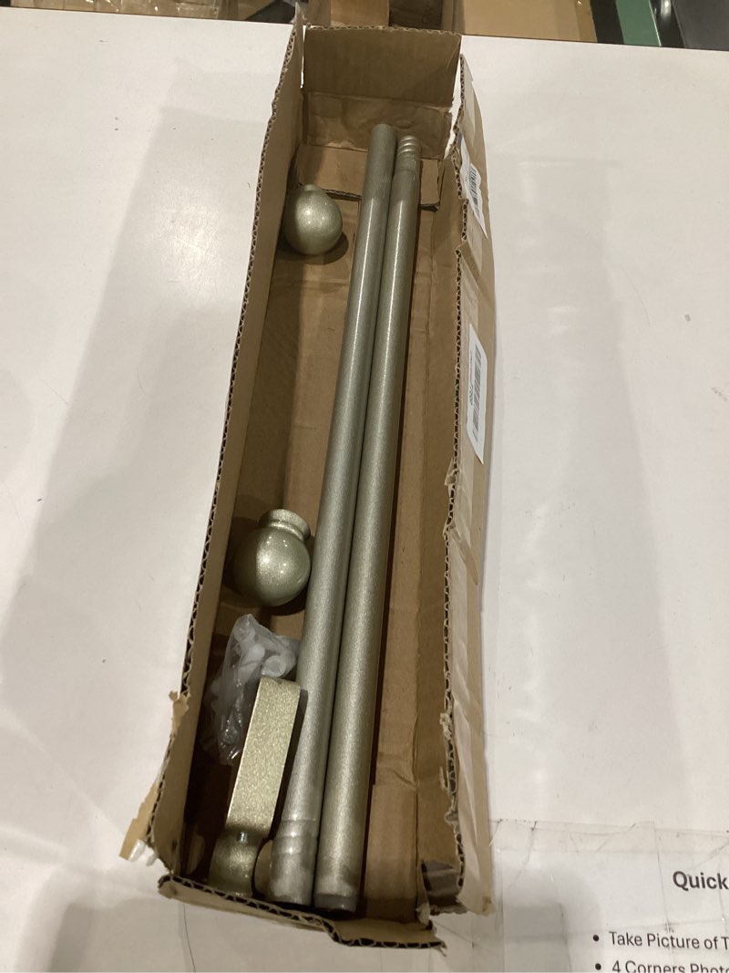 Condition photo showing Good Condition for gxoackj curtain rods for windows 32-48 inch, 5/8 inch decorative nickel splicing heavy duty metal curtain rod set with brackets 35-47" nickel