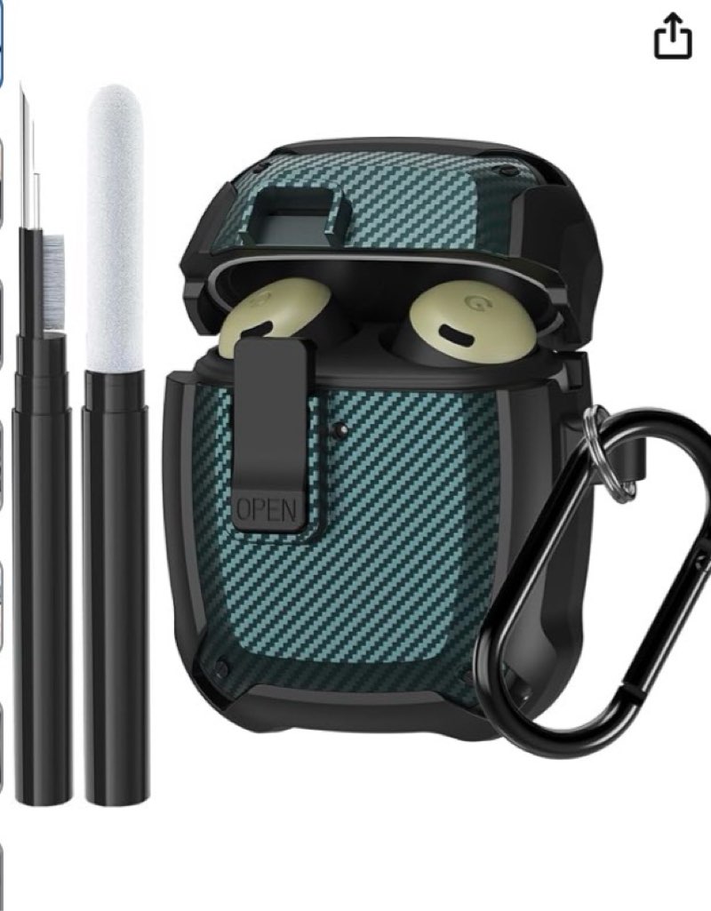 google pixel buds pro & pro 2 case with cleaner kit, military shell protective cover with lock & car