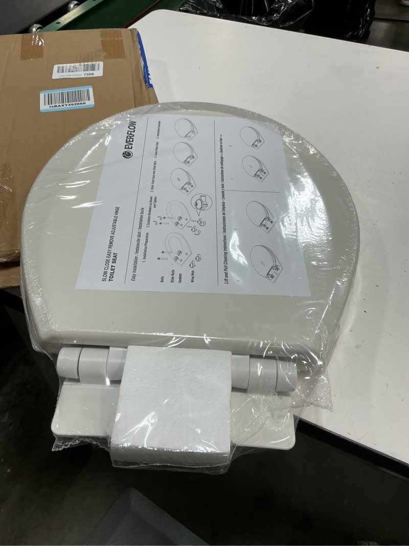 Condition photo showing New/Like New for highcraft w4tswr molded wood toilet seat slow close ? easy remove ? adjustable hinge, round, white round wood white