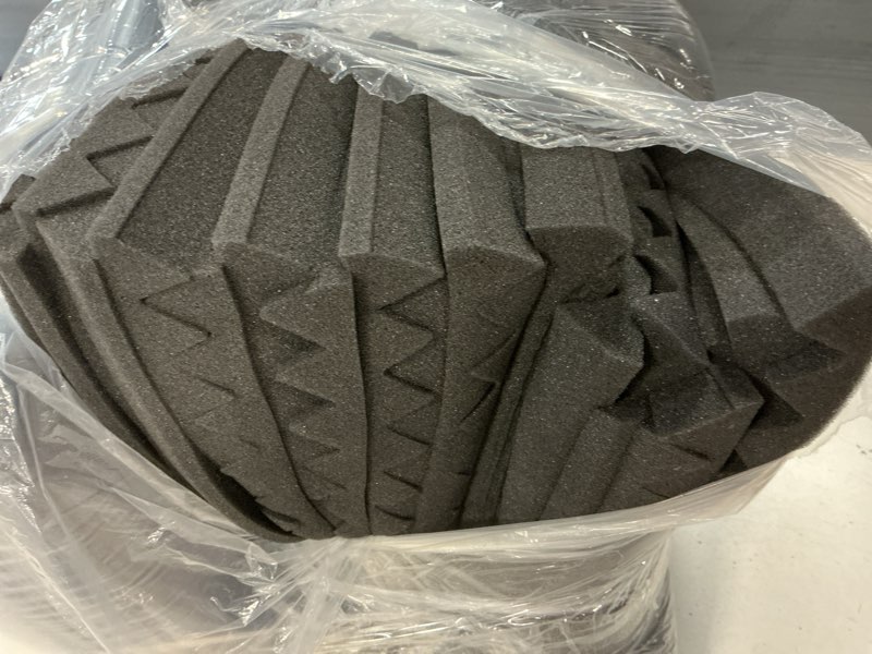 Condition photo showing Good Condition for Focusound 52 Pack Acoustic Foam Panels 1" x 12" x 12" Sound Proof Foam Panles Soundproofing Noise Cancelling Wedge Panels for Home Office Recoding Studio with 300PCS Double-Side Adhesive