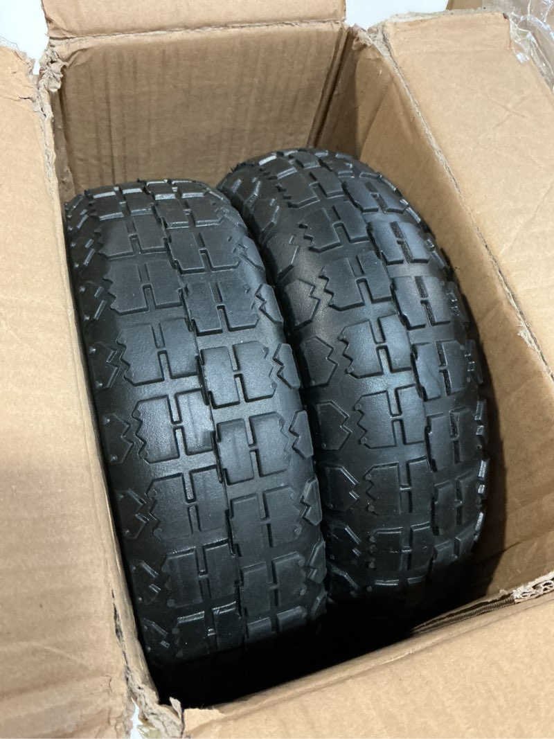 Condition photo showing Good Condition for gicool 4.10/3.50-4 replacement tire and inner tube set, 2 pack, 10" heavy duty tire and tube, tr-13 straight valve stem, for hand truck trolley dolly garden wagon cart wheel replacement 4.10/3.50-4 tire and tube?2 pack?