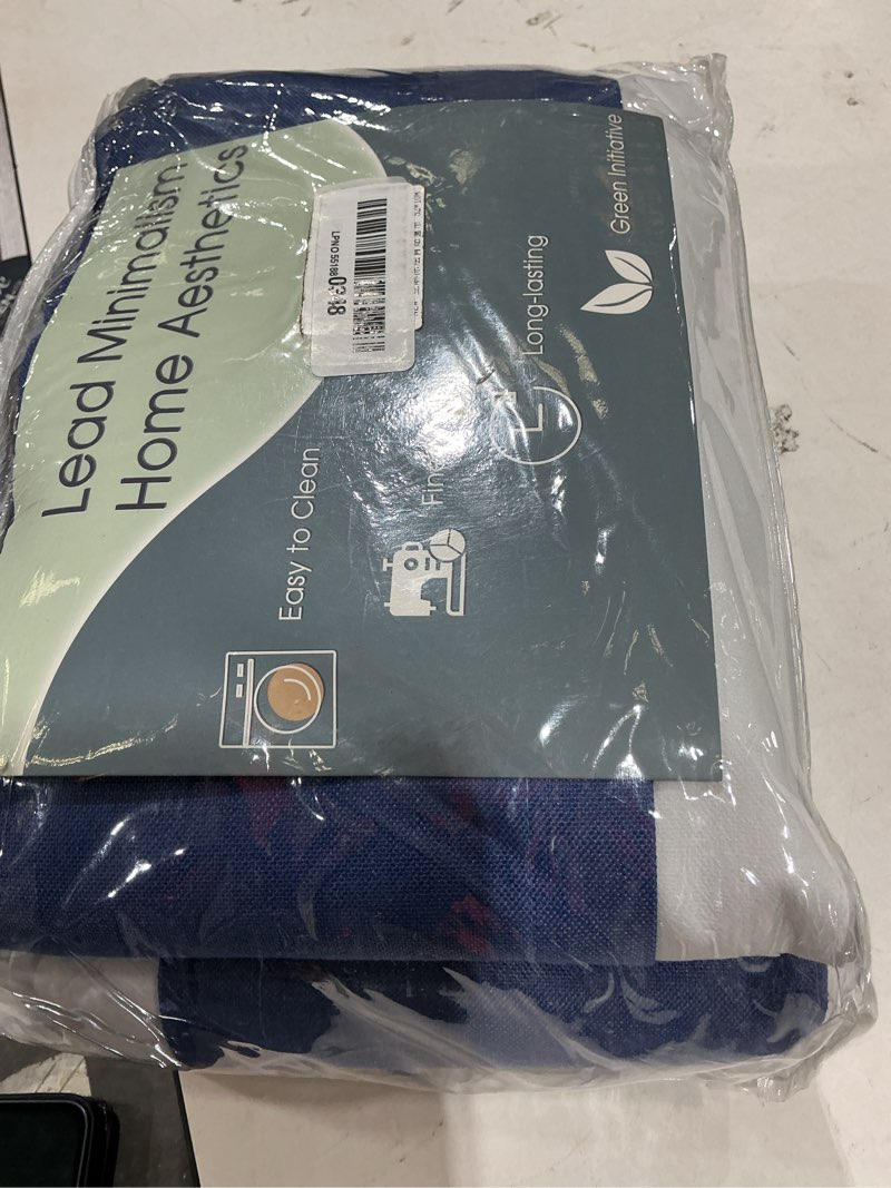 Condition photo showing New/Like New for classic blue 100% blackout linen curtains 108 inches long for bedroom back tab thermal insulated modern coastal decor black out curtain for living room floor to ceiling high window 52x108, 2 panels classic blue 52"w x 108"l (pack of 2)