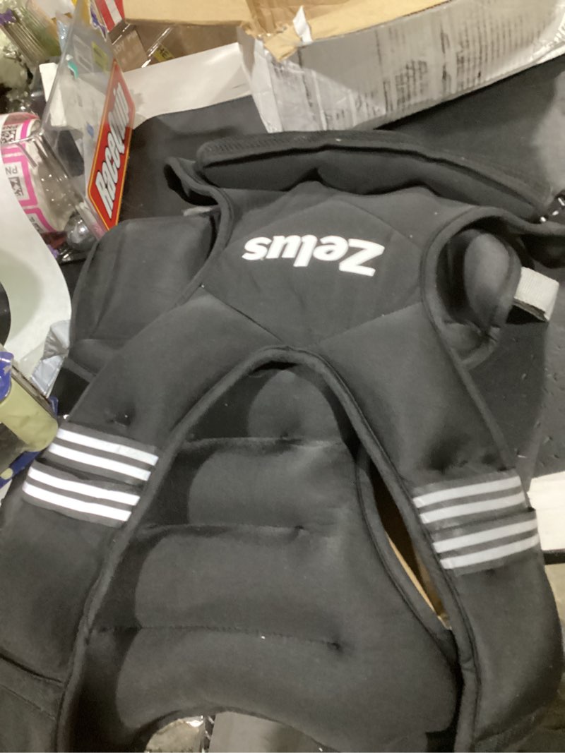 Condition photo showing Good Condition for zelus weighted vest, 6lb/8lb/12lb/16lb/20lb/25lb/30lb weight vest with reflective stripe for workout, strength training, running, fitness, muscle building, weight loss, weightlifting black