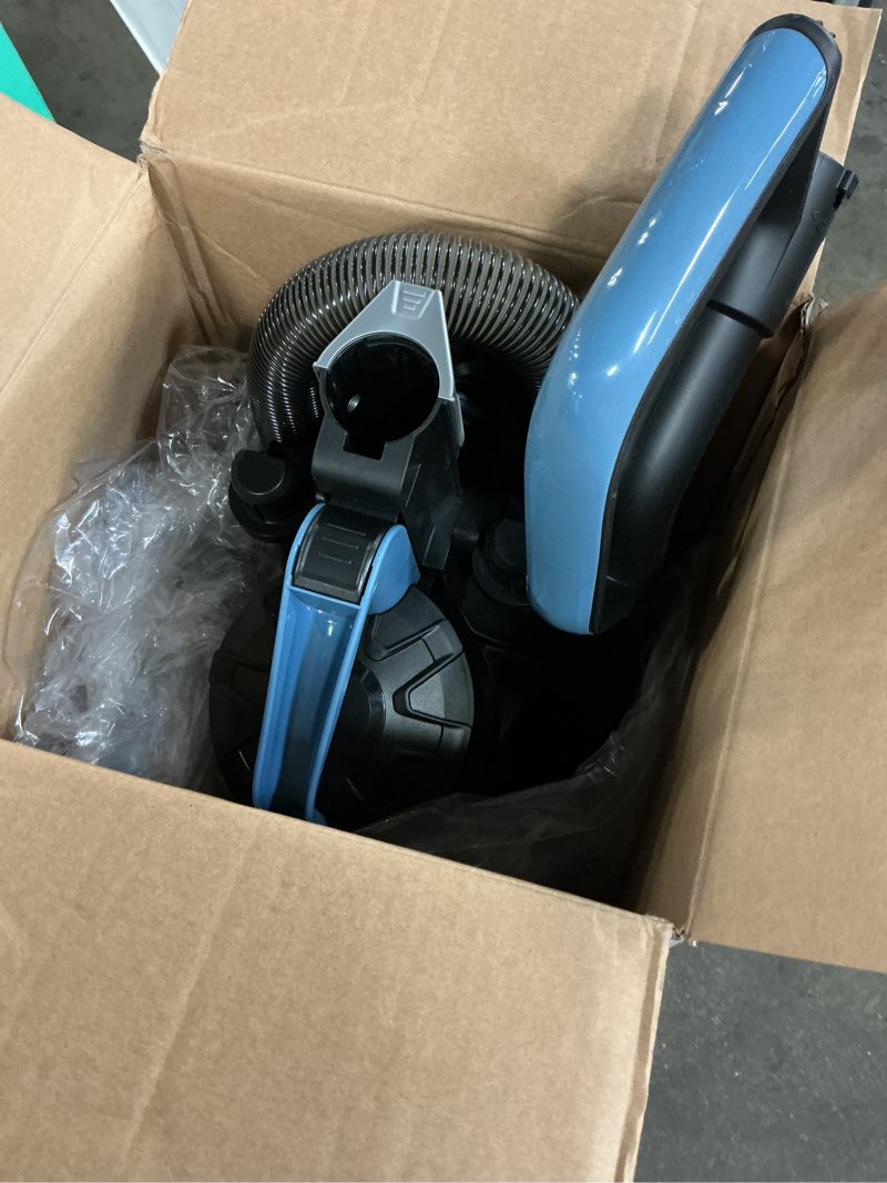Condition photo showing As Is for mainstays lightweight bagless upright vacuum cleaner with brush and crevice tool