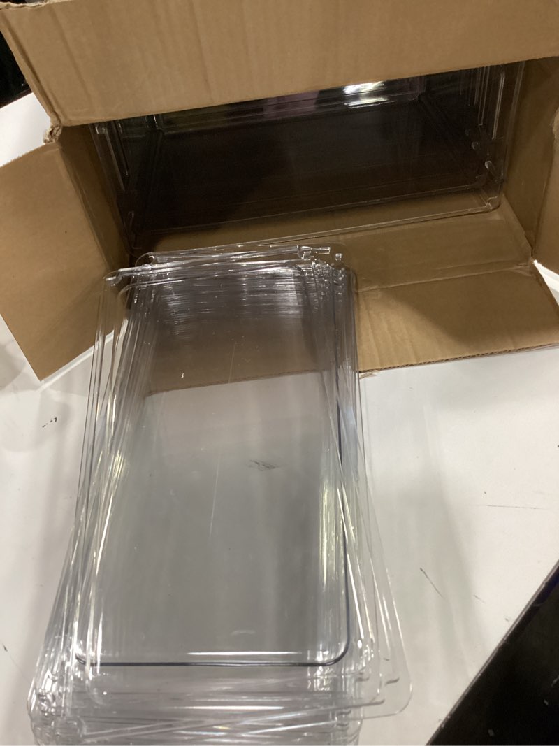 Condition photo showing Good Condition for ClearSpace Modern Plastic Storage Bins with Lids Perfect Kitchen Organization or Pantry Fridge Organizer, 8 Pack, Transparent, Rectangular, 12.5" x 6" x 7", 9L Capacity, 8 Compartments