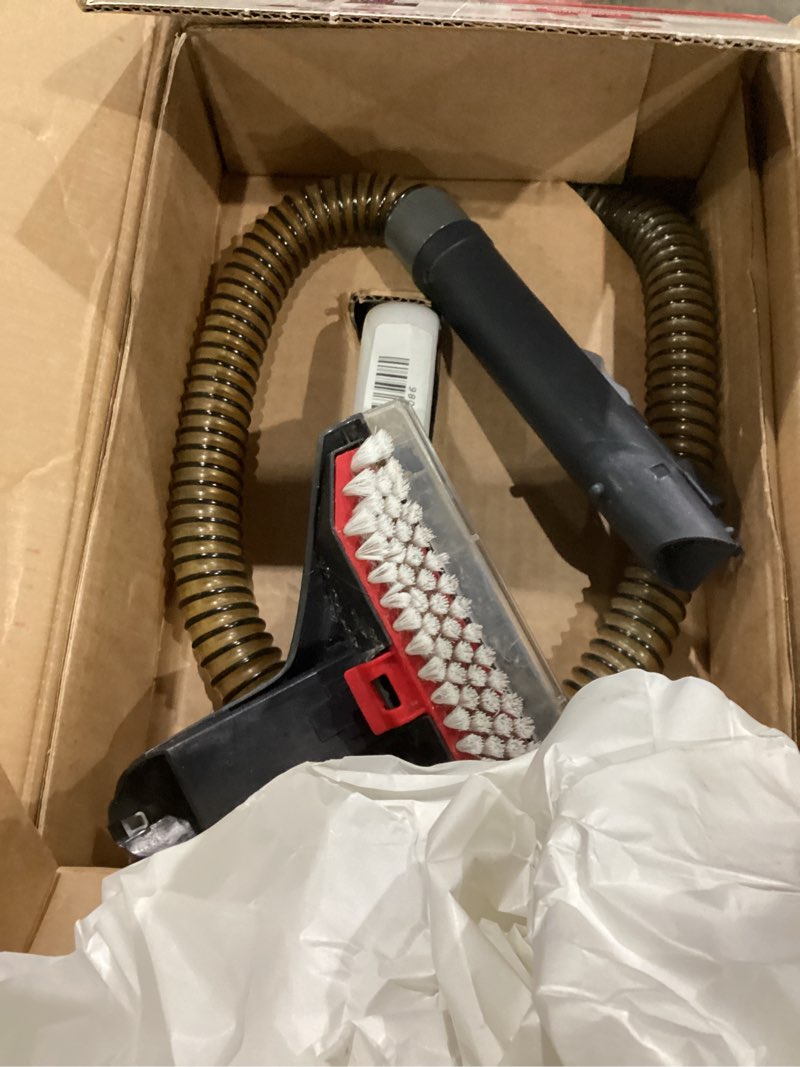 Condition photo showing As Is for hoover cleanslate plus portable carpet + upholstery spot cleaner machine, powerful suction with versatile tools, pet stain remover, car and auto detailer, pair with hoover carpet cleaner solution