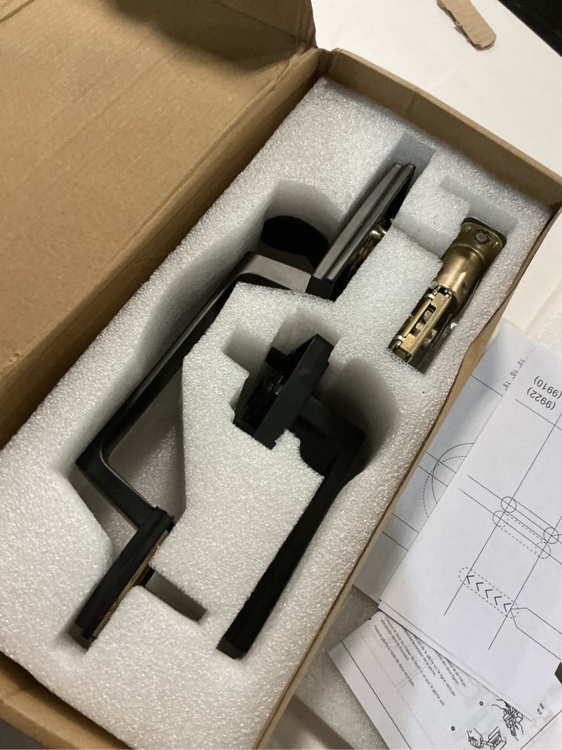 Condition photo showing Good Condition for Front Door Handle Entry Door Lock Handle Set for Left or Right Handed (Black)