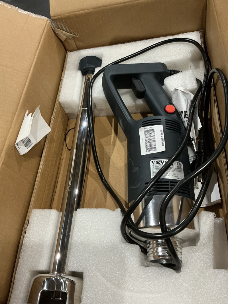 Condition photo showing Good Condition for vevor commercial immersion blender, 750w 20" heavy duty hand mixer, variable speed kitchen stick mixer with 304 stainless steel blade, multi-purpose portable mixer for soup, smoothie, puree, baby food 750watt 20inch