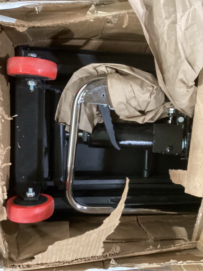 Condition photo showing Good Condition for vevor tf23 hydraulic lift table cart, 500lbs capacity 28.5" with 4 wheels and non-slip pad, for material handling and transportation, black black 500lbs single scissor