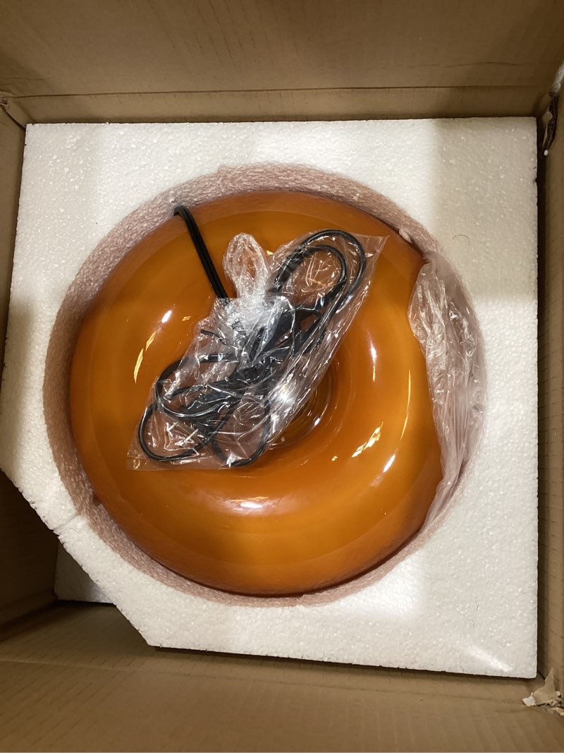Condition photo showing Good Condition for orange donut table lamp,dount light lamp ambient lighitng,aesthetic touch table lamps,modern cute desk lamps for living room bedroom