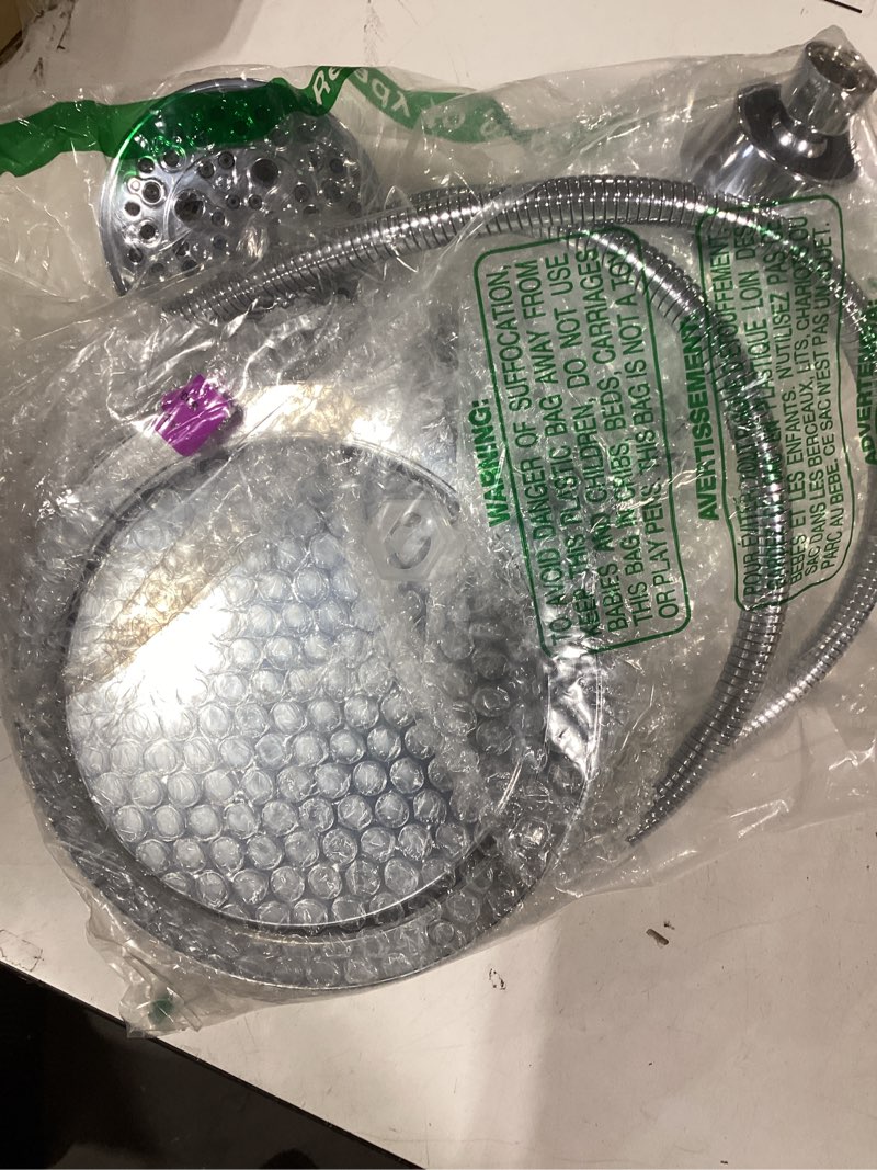 Condition photo showing As Is for similar product 6-Setting Shower Head with Handheld, JDO High Pressure Hand held Shower Head, 4.7 Inch Chrome Detachable Showerhead Set with 59 Inch Stainless Steel Hose and Adjustable Showerhead Holder 6 Modes Chrome