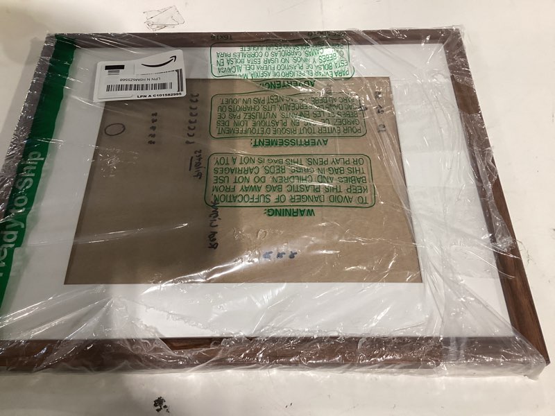 upsimples 11x14 Picture Frame, Display Pictures 8x10 with Mat or 11x14 Without Mat, Wall Hanging Photo Frame, Brown, 1 Pack