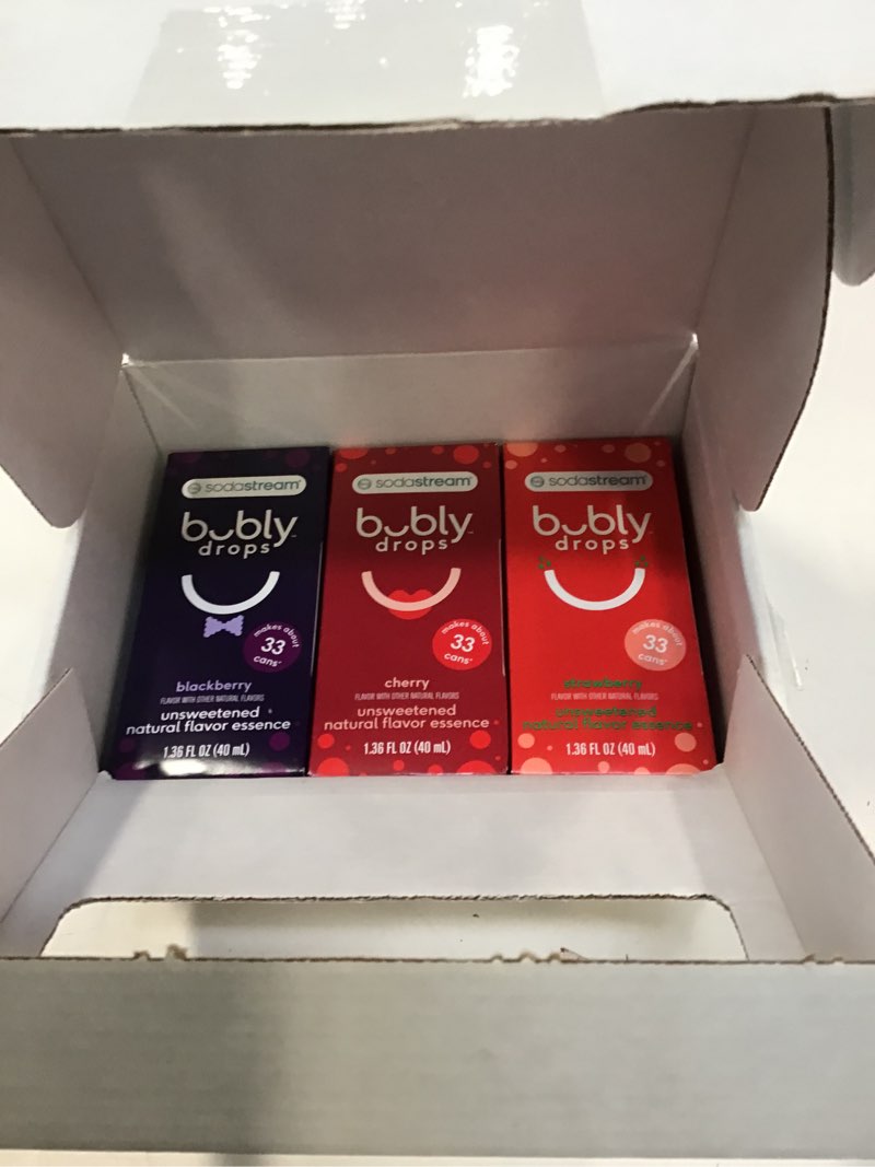 Condition photo showing New/Like New for SodaStream Bubly Burst Variety Pack Drink Mix (440ml, Pack of 3)