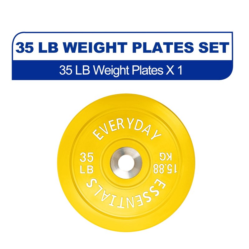 balancefrom olympic bumper plate weight plate with steel hub, color coded, 35 lbs single