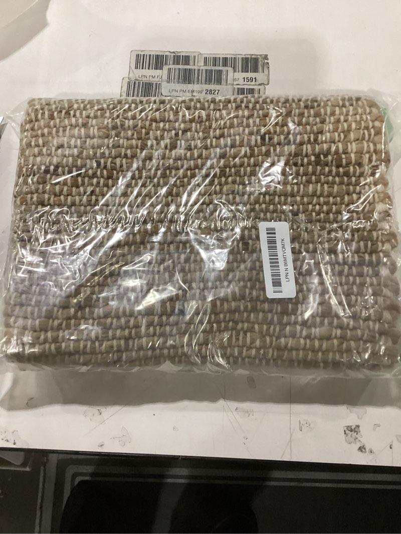 Condition photo showing New/Like New for Chardin home Jute Rugs Collection- 2x3 Feet Jute Braids Rug, Boho, Rustic, Natural Jute/Ivory, Hand Woven Throw Rug for Bedroom, Living Room, Kitchen and entryways