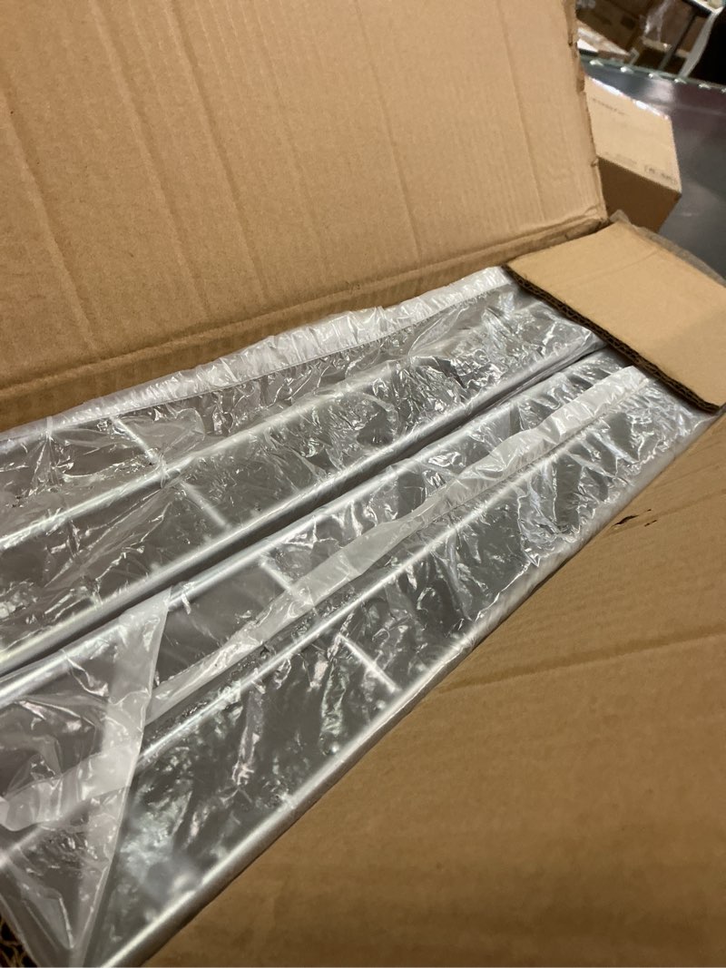 Condition photo showing New/Like New for OCG Slide Out Cabinet Organizer for Narrow Cabinet (9" W X 21" D), 2 Tier Pull Out Shelves Slim Sliding Cabinet Organizer and Storage, Chrome 9W21D Chrome Plated