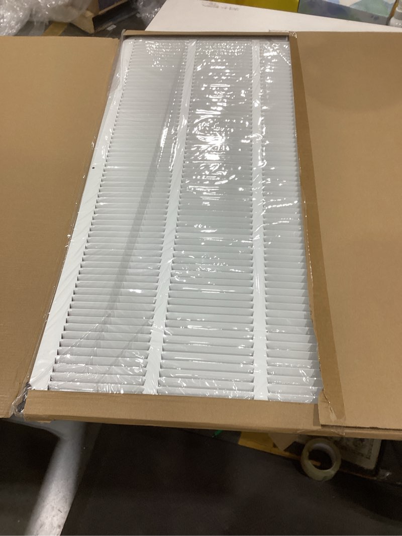 Condition photo showing As Is for 28" x 34" Return Air Grille - Sidewall and Ceiling - HVAC Vent Duct Cover Diffuser - [White] [Outer Dimensions: 29.75w X 35.75"h]