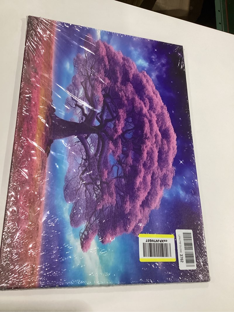 Condition photo showing New/Like New for LYUNSHUO Northern Lights Canvas Wall Art Purple Tree Picture Print Aurora Painting Modern Artwork for Living Room Bedroom Home Office Decor Gallery Wrapped(Tree-3,12.00"x18.00") 18"L x 12"W Tree-3
