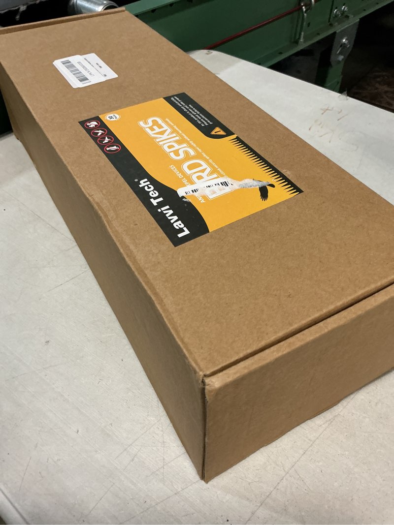 Condition photo showing New/Like New for bird spikes, 30 pack, 41.9 ft total coverage, outdoor bird deterrent for pigeons and small birds, helps keep cats and squirrels away, plastic spikes for fences, railings and roofs, black black 30 pack