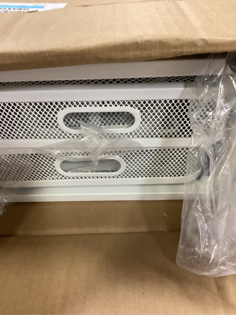 Condition photo showing Good Condition for Corbyles 2 Pack 21IN-Depth Under Sink Organizer With Next-Gen Ball-Bearing Slides,2-Tier Precision Mesh Pull Out Cabinet Storage for Bathroom&Kitchen,Height Adjustable Drawers Shelf,Anti-rust-White White 2 Pack-21"Dx12.4"-16.5"H