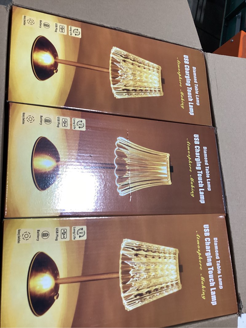 Condition photo showing Good Condition for liliful 6 pcs cordless table lamp rechargeable touch led small gold portable battery operated usb-c desk lamp 3 color dimmable for bedroom living room dining (gold,rose style) gold rose style 6