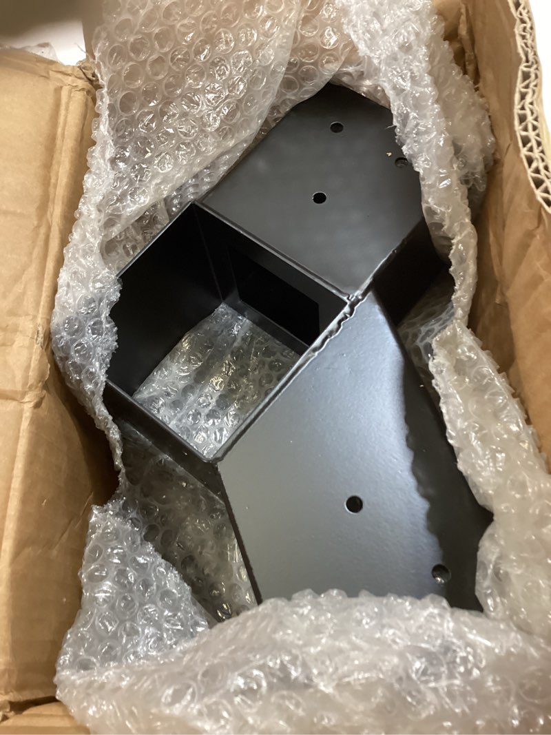 Condition photo showing Good Condition for 3-way 30 degree pergola brackets,l-shaped right angle corner bracket for 4"x4"(actual:3.5"x3.5") indoor & outdoor wood beam,diy slant bracket for pavilion,gazebo,porch,deck,cabin (2pack)