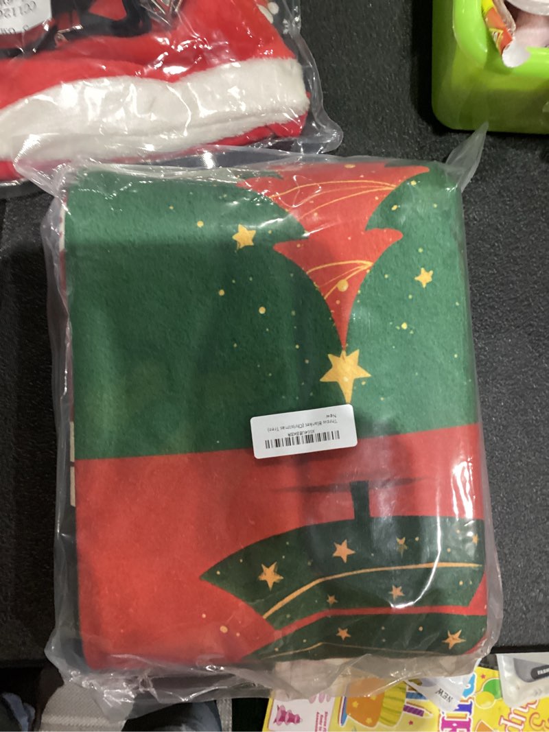 Condition photo showing New/Like New for christmas tree blanket, xmas tree throw blanket for couch, christmas tree fleece blankets, soft cozy plush fleece holiday decor, cute xmas decorations and gifts for women, girls, family, 50x60 inches