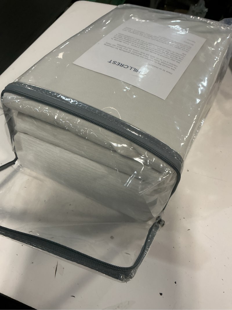 Condition photo showing Good Condition for hillcrest greyish white chenille velvet pinch pleated blackout curtains room darkening thermal insualted window drapes 95 inches for living room bedroom back tab with hooks 2 panels,38" w x 95" l x 2 greyish white 38"w x 95"l (pack of 2)