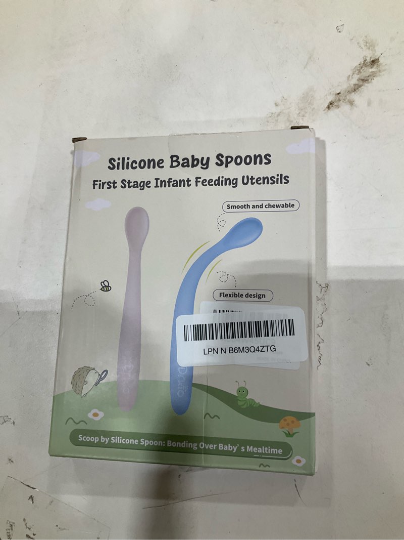 Condition photo showing New/Like New for DRKIO 8-Piece Silicone Baby Spoons - Infant Spoons First Stage Self Feeding Baby Led Weaning Supplies Toddler Training Utensils Soft Chewable-Tip Bendable BPA-Free Dishwasher Safe Boil-proof
