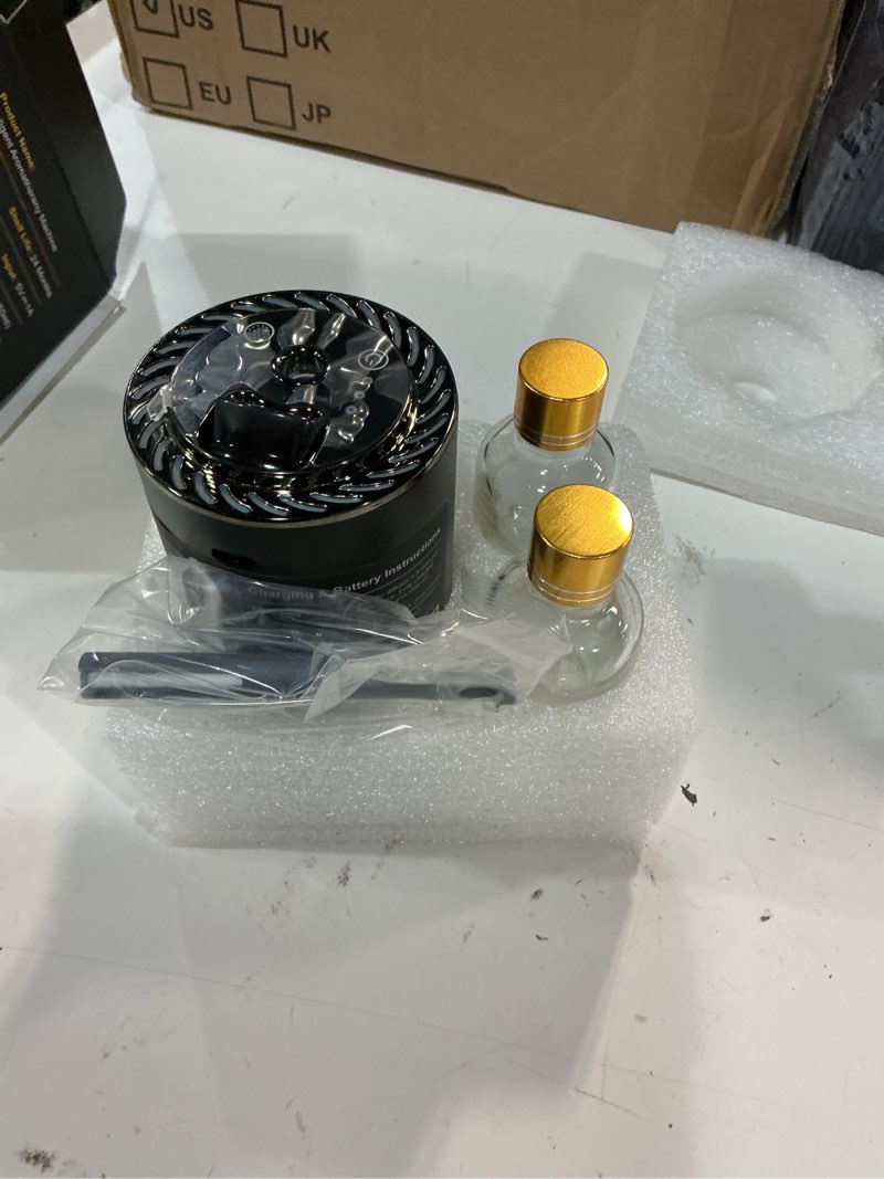 Condition photo showing As Is for smart car air freshener with star light & 100ml diffusers oil refills, auto on/off aroma diffuser, 3 adjustable mist modes rechargeable aromatizante para carro - car diffuser?cologne+ocean? cologne*1+ocean*1