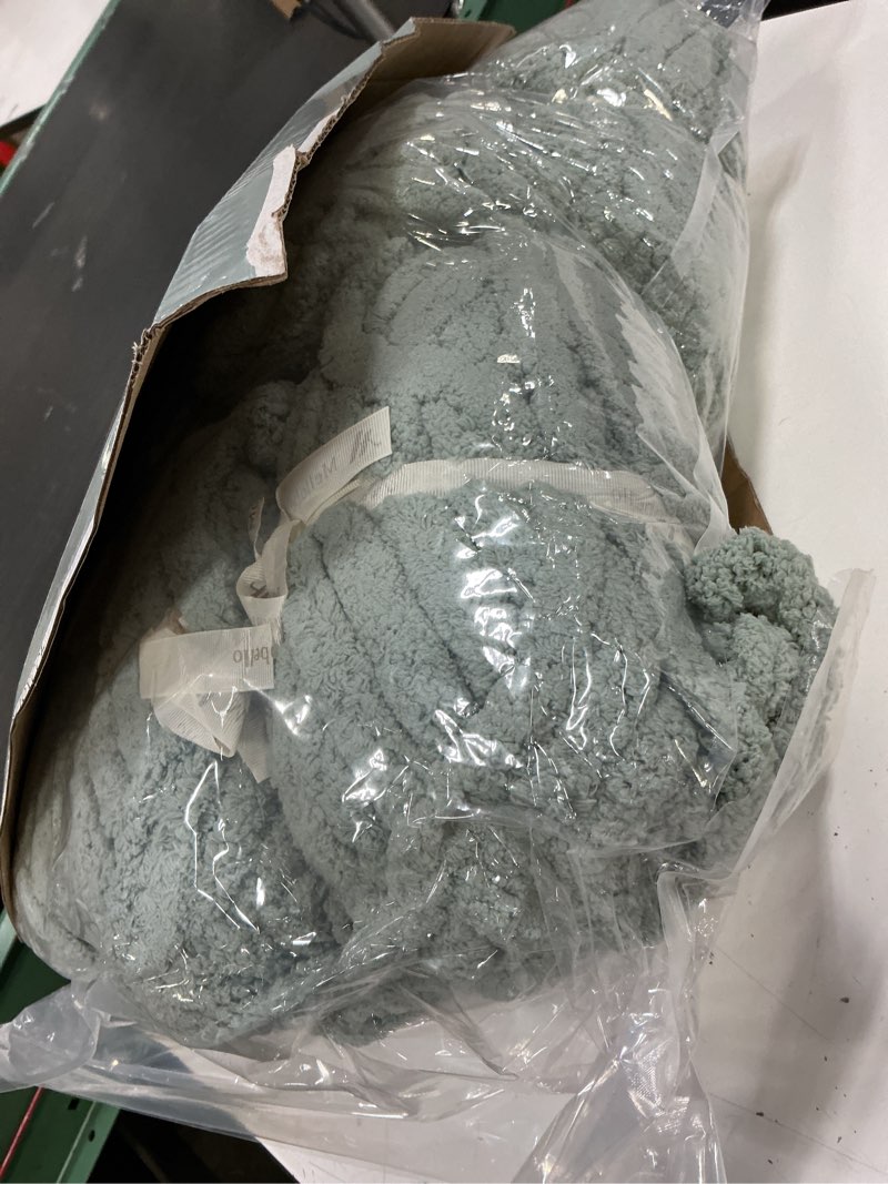 Condition photo showing Good Condition for mellobello jumbo chunky yarn for hand knitting - super thick chenille chunky yarn for crocheting - extra soft bulky fluffy blanket big yarn 8 jumbo pack (27yds,8 oz each skein) sage green 8 pack sage green