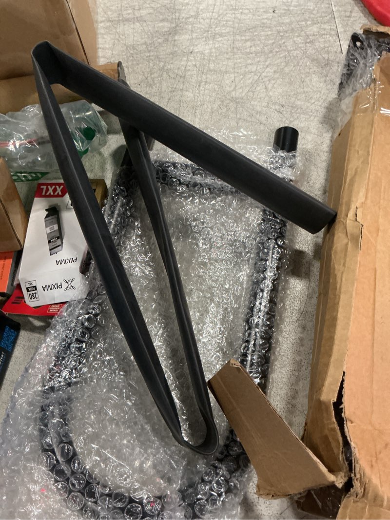 Condition photo showing New/Like New for adjustable wall mount handrail for outdoor steps & indoor steps, 28.7'' -36.7'' u-shape safety railings for porch & garage & garden, 1-3 step handrail (black)