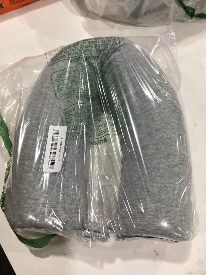 Condition photo showing Good Condition for Dot&Dot Twist Memory Foam Travel Pillow for Airplanes - Travel Neck Pillow for Sleeping - Airplane Pillow for Neck Support, Chin, Lumbar and Leg - Adjustable, Bendable Neck Roll Pillow Gray Standard (26")