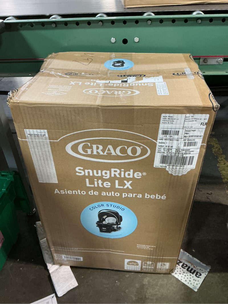 Condition photo showing New/Like New for graco® snugride lite lx infant car seat, lightweight rear-facing seat for babies 4–30 lb, 4-position adjustable base, latch installation & protectplus engineered, studio