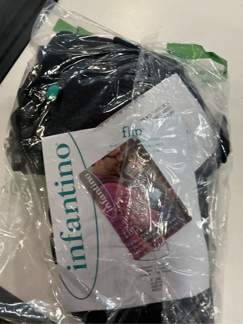 Condition photo showing Good Condition for infantino flip luxe 4-in-1 convertible baby carrier, ergonomic infant to toddler carrier, updated lumbar support, premium herringbone fabric, elevated accents, hands-free comfort, 7–35 lbs, onyx onyx luxe - new & improved