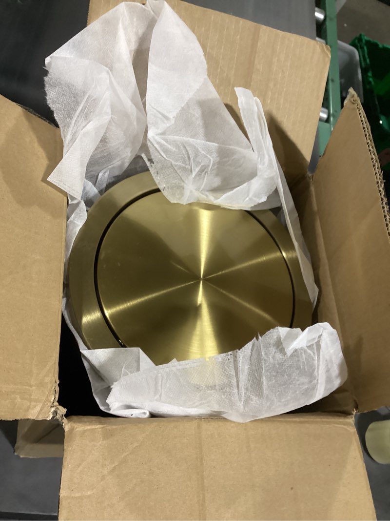 Condition photo showing Good Condition for 30l/8gal gold brass kitchen trash can,tall commercial garbage can with filp lid,black and gold trash can for kitchen,shopping mall,elevator gate,airport, hotel,commercial (black)