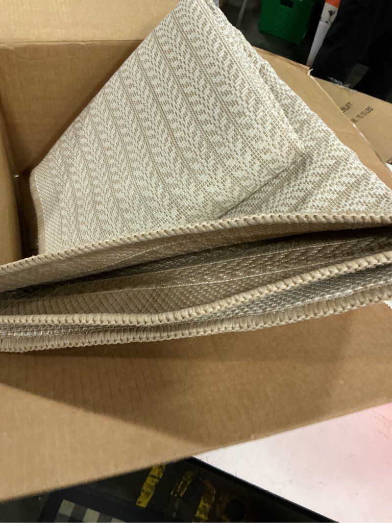 Condition photo showing Good Condition for adiva rugs outdoor indoor area rug, weather resistant, easy to clean, stain resistant floor mat for dining room, backyard, deck, patio (natural beige, 5' x 7') 5' x 7' (rectangular) natural beige 2895a