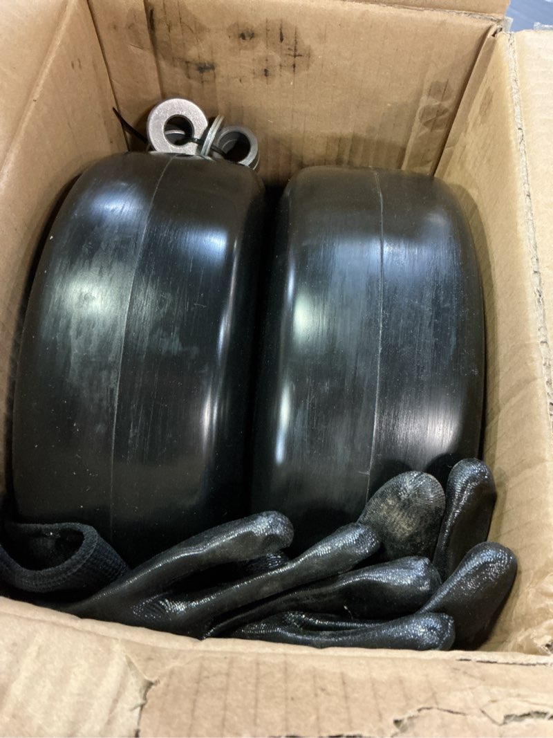 Condition photo showing Good Condition for 2-pack 11x4.00-5 flat free lawn mower tires, solid no-flat replacement wheels for zero turn mowers & garden tractors, 5/8" & 3/4" bearings, adjustable hub, 330 lbs capacity 2 pcs