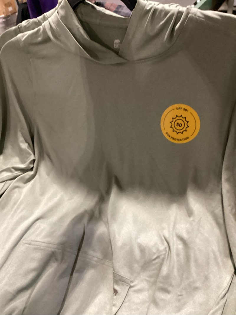 Condition photo showing Good Condition for BERNE APPAREL Women's Green Light weight Jersey Long sleeve Solid Hoodie ( XL )